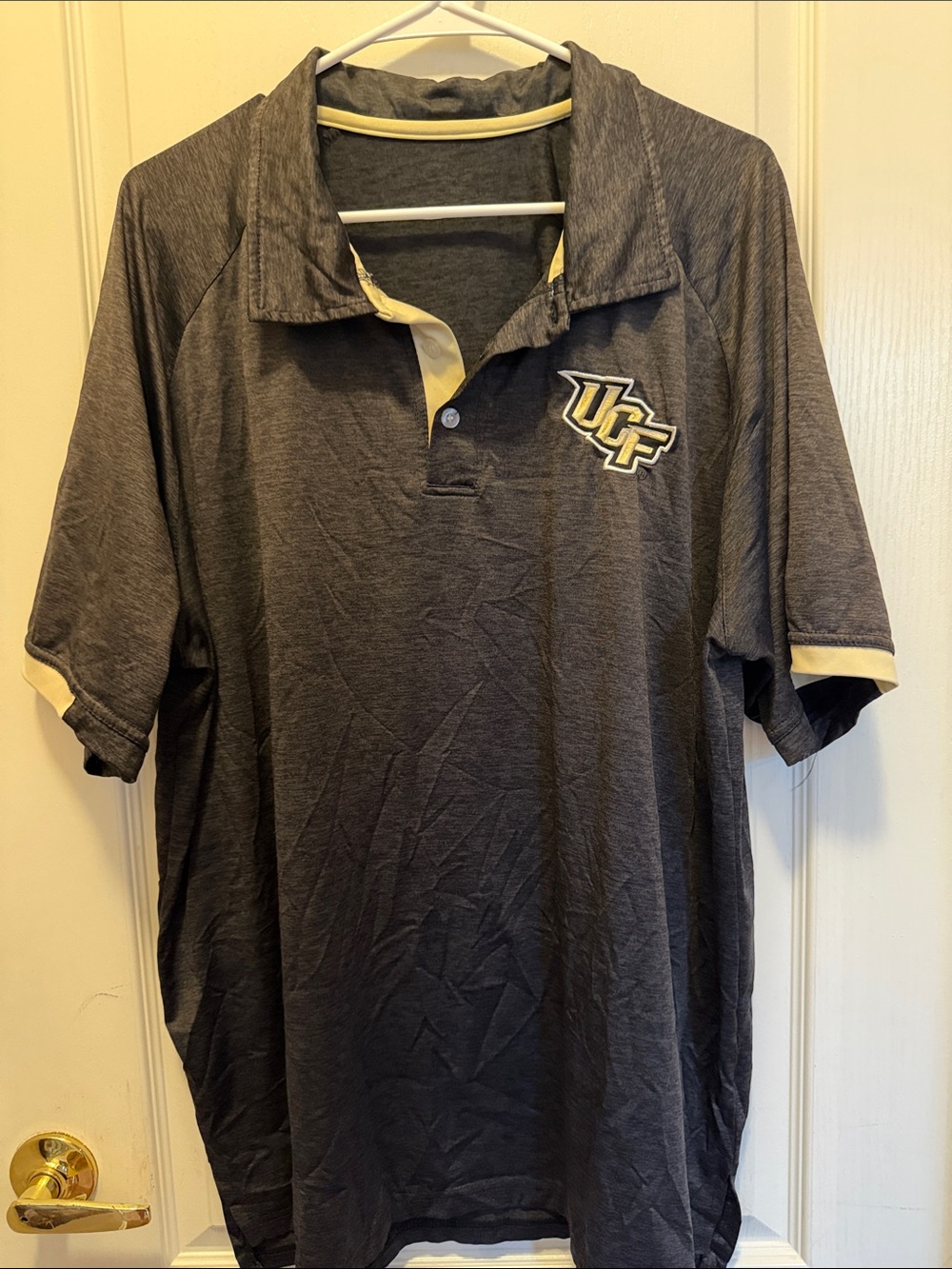 UCF  Men's Gray and Yellow UCF Polo Shirt